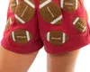 Queen Of Sparkles Fuzzy Football Shorts In Maroon In Multi