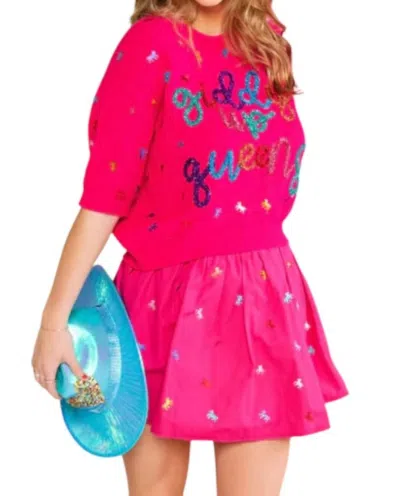 Queen Of Sparkles Giddy Up Queens Sweater In Red