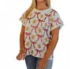 Queen Of Sparkles Gingerbread & Bows Tee In White In Multi