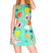 Queen Of Sparkles Gingham Fruit Button Up Tank Dress In Green In Multi