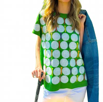 Queen Of Sparkles Golf Ball & Golf Tee T-shirt In Green