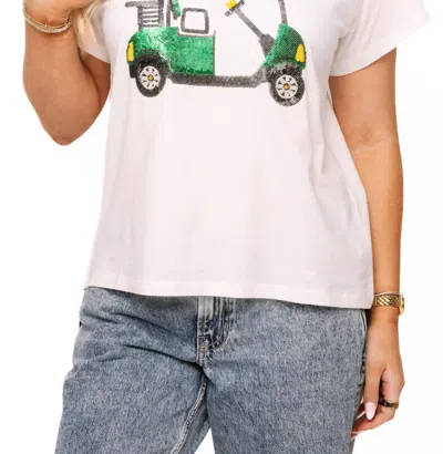 Queen Of Sparkles Golf Cart Short Sleeve Tee In White