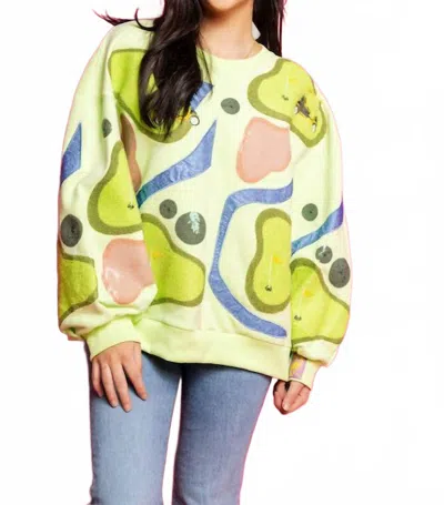 Queen Of Sparkles Golf Course Sweatshirt In Multi In Yellow