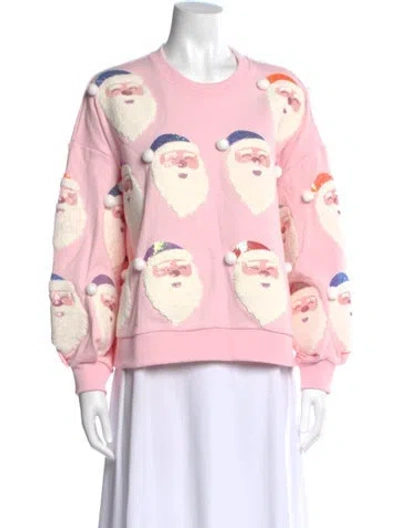 Pre-owned Queen Of Sparkles Graphic Print Crew Neck Sweatshirt In Pink