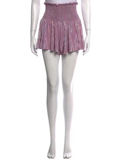 Pre-owned Queen Of Sparkles Graphic Print Mini Shorts In Metallic/silver