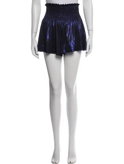 Pre-owned Queen Of Sparkles Graphic Print Mini Shorts In Metallic/silver