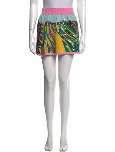 Pre-owned Queen Of Sparkles Graphic Print Mini Skirt In Purple