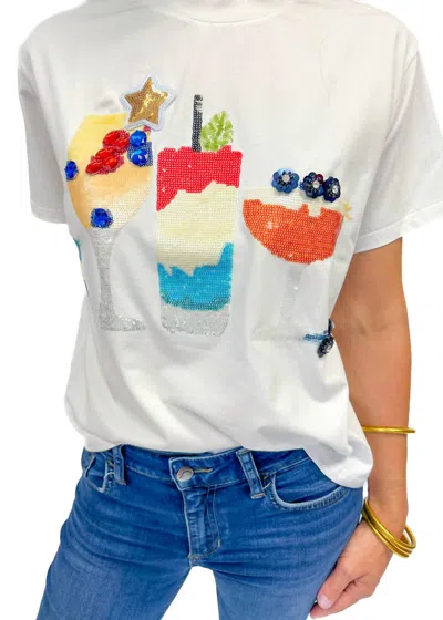 Queen Of Sparkles July 4th Tee In White