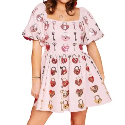 Queen Of Sparkles Key To Your Heart Dress In Pink