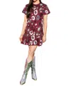 Queen Of Sparkles Leopard Sequin Tee Dress In Maroon In Multi