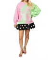 Queen Of Sparkles Licensed Character Profile Wicked Sweatshirt In Green Pink Colorblock In Multi