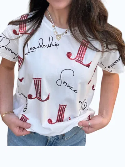 Queen Of Sparkles Licensed Junior League Custom Tee In White