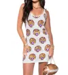 Queen Of Sparkles Licensed Lsu Knit Rhinestone Mascot Tank Dress In White In Multi