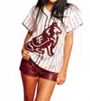 Queen Of Sparkles Licensed Stripe Collie Dog Tee In White In Multi