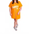 Queen Of Sparkles Licensed Tennessee Baseball Jersey Tee Dress In Orange In Orange