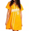 Queen Of Sparkles Licensed Tennessee Baseball Jersey Tee Dress In Orange In Yellow