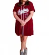 Queen Of Sparkles Licensed Texas A & M Baseball Jersey Tee Dress In Maroon In Red