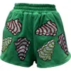 Queen Of Sparkles Little Debbie Trees Shorts In Green In Green