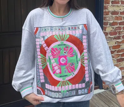 Queen Of Sparkles Mahjong Table Sweatshirt Top In Grey Multi In Gray