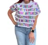 Queen Of Sparkles Merry And Bright Top In White In White