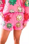 Queen Of Sparkles Metallic Present Bow Shorts In Pink In Pink