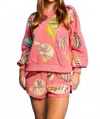 Queen Of Sparkles Multi Shell Sweatshirt In Pink In Multi