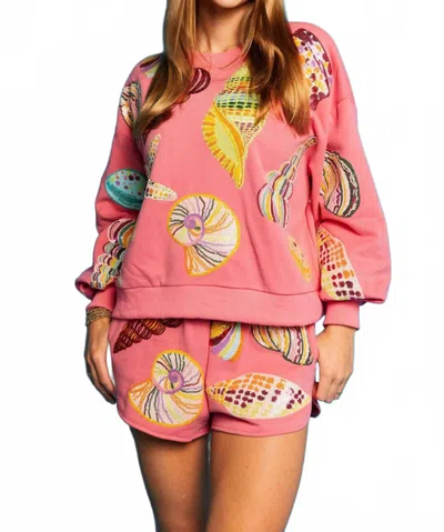 Queen Of Sparkles Multi Shell Sweatshirt In Pink