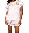 Queen Of Sparkles Multi Shell Short Sleeve Tee In Light Pink In Pink