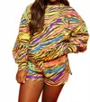 Queen Of Sparkles Neon & Tiger Print Short In Multicolor In Multi