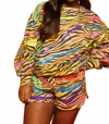 Queen Of Sparkles Neon & Tiger Print Sweatshirt In Multicolor In Multi
