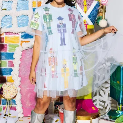 Queen Of Sparkles Nutcracker Tulle Dress In Blue/rainbow In Multi