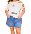Queen Of Sparkles Nyc Scattered Icon Tee In White In White
