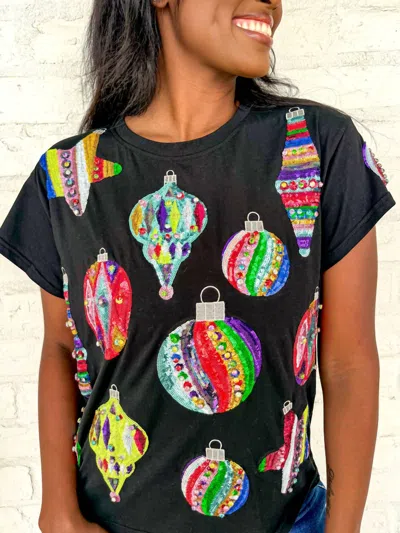Queen Of Sparkles Ornaments Tee In Black
