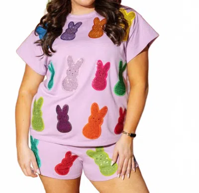 Queen Of Sparkles Peeps Top In Lavender Multi