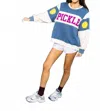 Queen Of Sparkles Pickle Sweatshirt In Blue In Blue