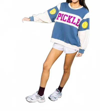 Queen Of Sparkles Pickle Sweatshirt In Blue