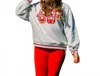 Queen Of Sparkles Plaid Ou Sooners Sweatshirt In Grey In Gray