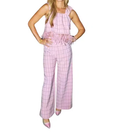 Queen Of Sparkles Plaid Pant In Pink