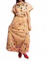 Queen Of Sparkles Polka Dot Sequin Flower Cotton Up Top In Brown & White In Brown