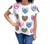 Queen Of Sparkles Positive Candy Hearts Short Sleeve Tee In White In White