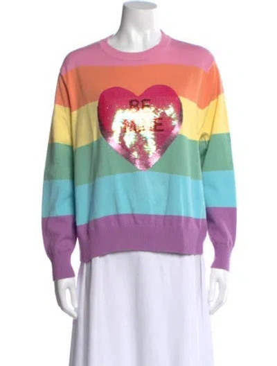 Pre-owned Queen Of Sparkles Printed Crew Neck Sweater In Pink