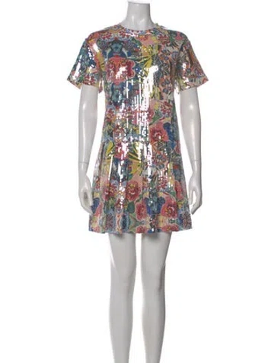 Pre-owned Queen Of Sparkles Printed Mini Dress In Multi