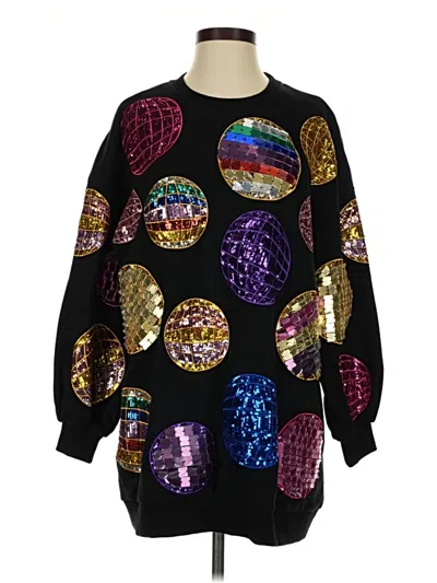 Pre-owned Queen Of Sparkles Pullover Sweater In Black