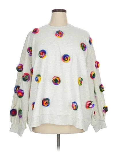 Pre-owned Queen Of Sparkles Pullover Sweater In Silver