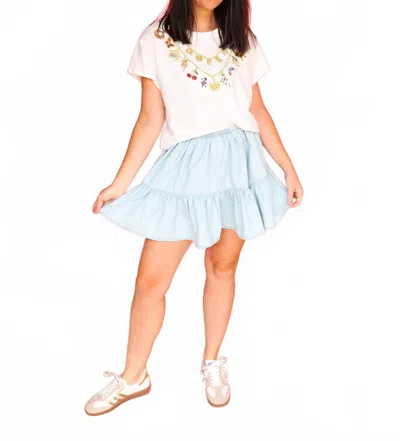 Queen Of Sparkles Queen & Icon Necklaces Charm Tee In White