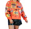 Queen Of Sparkles Queen Of Candy Sweatshirt In Orange