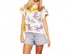 Queen Of Sparkles Rainbow Crawling Tiger Tee In White Multi In Multi