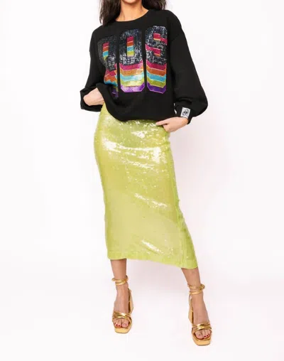 Queen Of Sparkles Rainbow Logo Sweatshirt In Black
