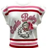 Queen Of Sparkles 'santa Baby' Fuzzy Santa Top In Red, Pink & White Stripe In Multi