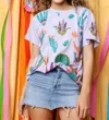 Queen Of Sparkles Scattered Cactus Tee In Lavender In Purple